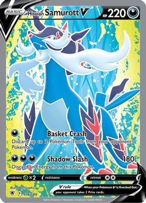 Hisuian Samurott V (Full Art) 176/189  - Holofoil SWSH10 Astral Radiance - Ultra Rare