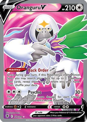 Oranguru V (Full Art) 179/189  - Holofoil SWSH10 Astral Radiance - Ultra Rare