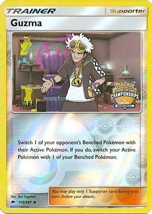 Guzma (Regional Championships) [Staff] 115/147  - Reverse Holofoil League & Championship Cards - Promo