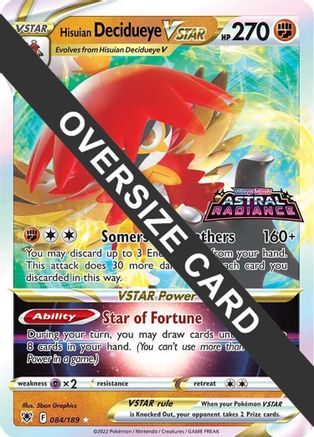 Hisuian Decidueye VSTAR 084/189  - Holofoil Jumbo Cards - Promo