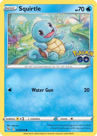 Squirtle 015/078  - Reverse Holofoil Pokemon GO - Common