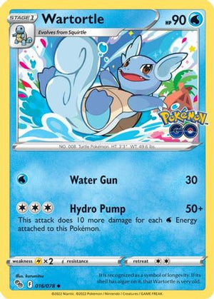 Wartortle 016/078  Pokemon GO - Uncommon