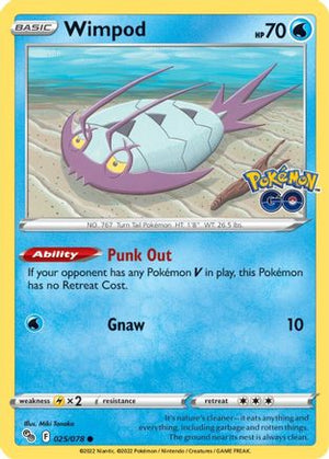 Wimpod 025/078  - Reverse Holofoil Pokemon GO - Common