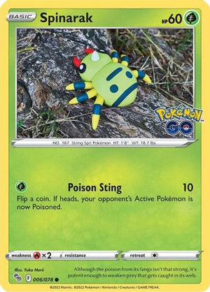 Spinarak 006/078  Pokemon GO - Common