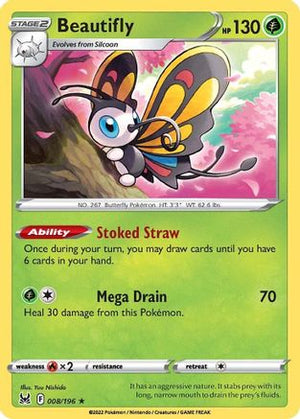Beautifly 008/196  - Holofoil SWSH11 Lost Origin - Holo Rare