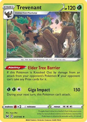 Trevenant 017/196  - Holofoil SWSH11 Lost Origin - Holo Rare