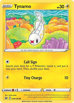 Tynamo 059/196  - Reverse Holofoil SWSH11 Lost Origin - Common
