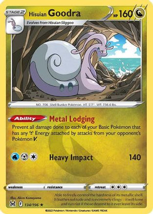 Hisuian Goodra 134/196  - Reverse Holofoil SWSH11 Lost Origin - Holo Rare