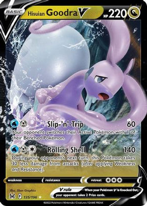 Hisuian Goodra V 135/196  - Holofoil SWSH11 Lost Origin - Ultra Rare