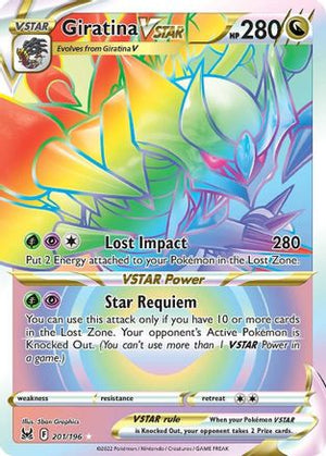 Giratina VSTAR (201) (Secret) (201)  201/196  - Holofoil SWSH11 Lost Origin - Secret Rare