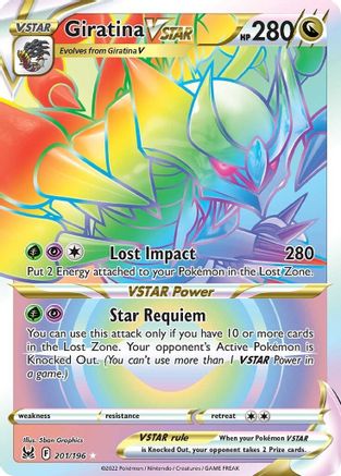Giratina VSTAR (201) (Secret) (201)  201/196  - Holofoil SWSH11 Lost Origin - Secret Rare