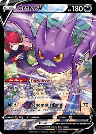 Crobat V TG20/TG30  - Holofoil SWSH11 Lost Origin Trainer Gallery - Ultra Rare