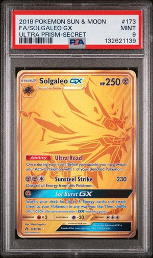 PSA 9 Solgaleo GX #173-Ultra Prism (1139)
