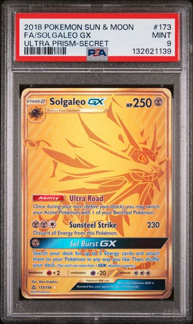 PSA 9 Solgaleo GX #173-Ultra Prism (1139)