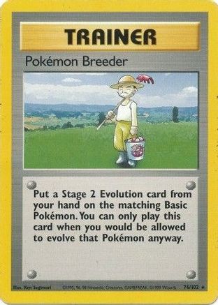 Pokemon Breeder 076/102  Base Set - Rare
