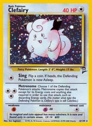 Clefairy 6/130  - Holofoil Base Set 2 - Holo Rare