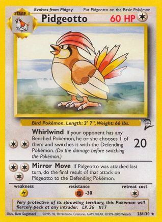 Pidgeotto 28/130  Base Set 2 - Rare