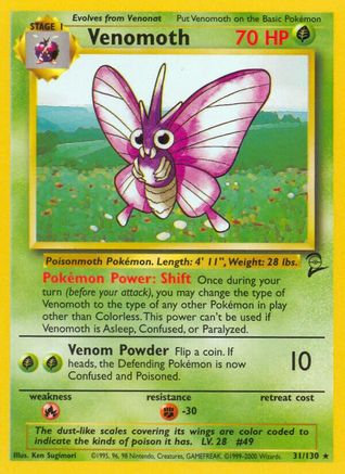 Venomoth 31/130  Base Set 2 - Rare