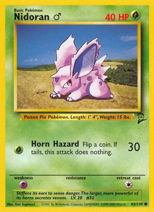 Nidoran M 83/130  Base Set 2 - Common