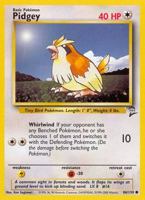 Pidgey 086/130  Base Set 2 - Common