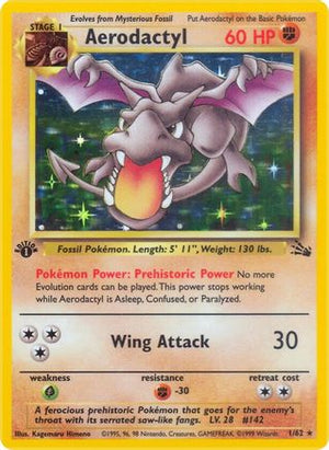 Aerodactyl 1/62  - 1st Edition Holofoil Fossil - Holo Rare