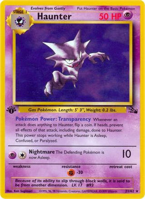 Haunter 21/62  - 1st Edition Fossil - Rare