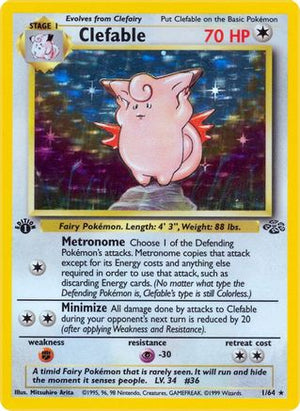 Clefable 1/64  - 1st Edition Holofoil Jungle - Holo Rare