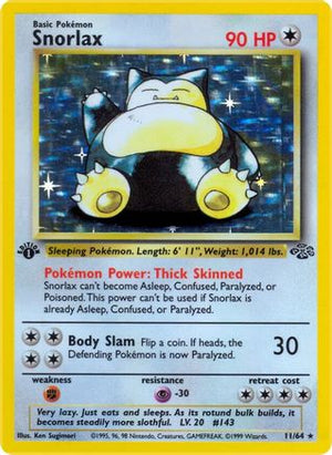 Snorlax 11/64  - 1st Edition Holofoil Jungle - Holo Rare