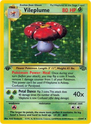 Vileplume 15/64  - 1st Edition Holofoil Jungle - Holo Rare