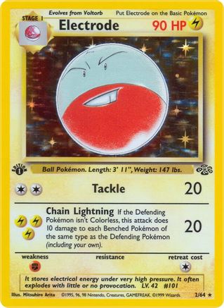 Electrode 2/64  - 1st Edition Holofoil Jungle - Holo Rare