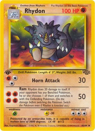 Rhydon 45/64  - 1st Edition Jungle - Uncommon
