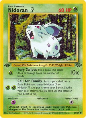 Nidoran F 057/64  - 1st Edition Jungle - Common