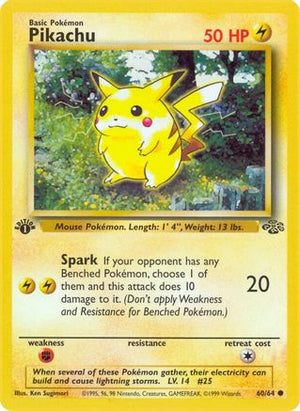 Pikachu 60/64  - 1st Edition Jungle - Common