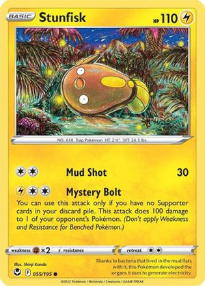 Stunfisk 055/195  - Reverse Holofoil SWSH12 Silver Tempest - Common