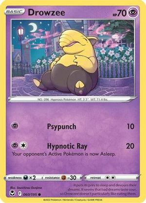 Drowzee 060/195  - Reverse Holofoil SWSH12 Silver Tempest - Common