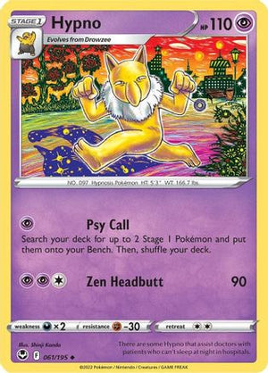 Hypno 061/195  - Reverse Holofoil SWSH12 Silver Tempest - Uncommon