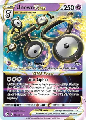 Unown VSTAR 066/195  - Holofoil SWSH12 Silver Tempest - Ultra Rare