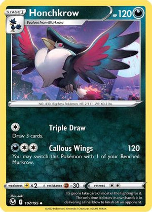 Honchkrow 107/195  SWSH12 Silver Tempest - Uncommon