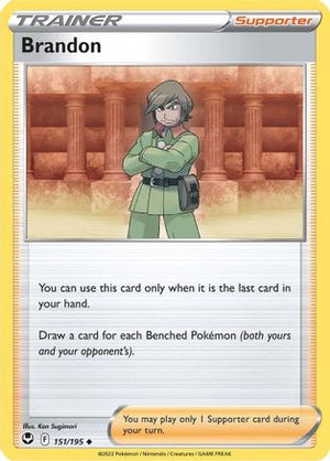 Brandon 151/195  - Reverse Holofoil SWSH12 Silver Tempest - Uncommon
