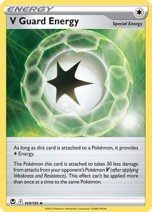 V Guard Energy 169/195  - Reverse Holofoil SWSH12 Silver Tempest - Uncommon