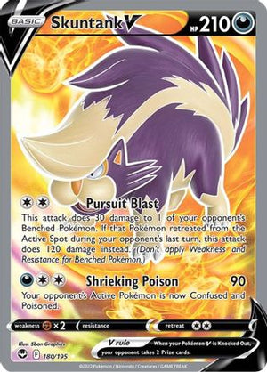 Skuntank V (Full Art) 180/195  - Holofoil SWSH12 Silver Tempest - Ultra Rare