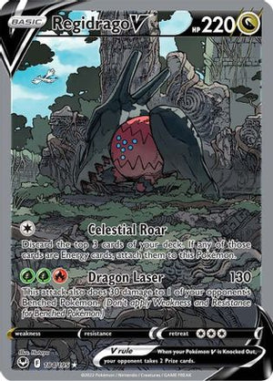 Regidrago V (Alternate Full Art) 184/195  - Holofoil SWSH12 Silver Tempest - Ultra Rare