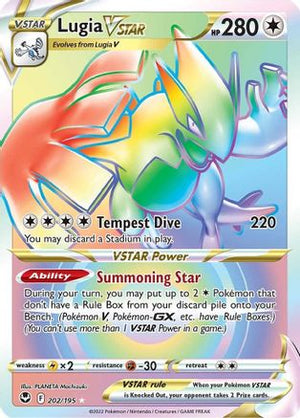 Lugia VSTAR (Secret) (202) (Secret)  202/195  - Holofoil SWSH12 Silver Tempest - Secret Rare