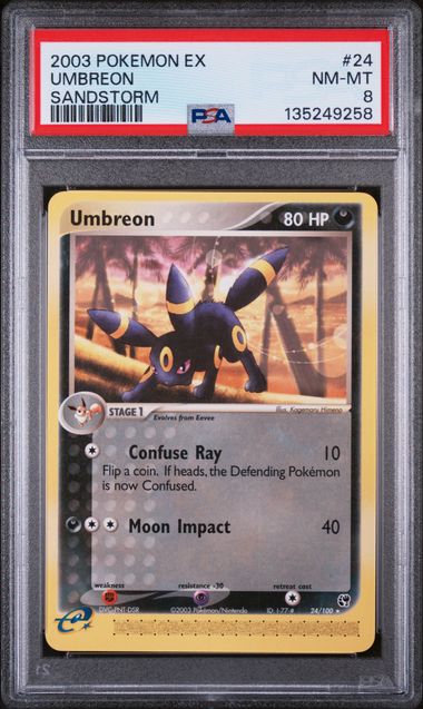 PSA 8 Umbreon #24-Sandstorm (9258)