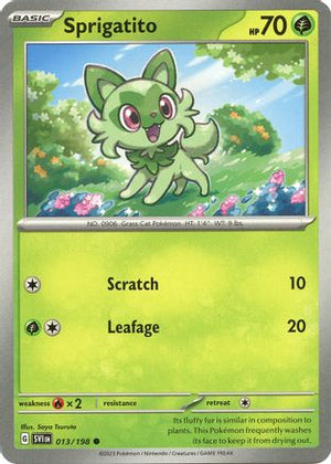 Sprigatito 013/198  - Reverse Holofoil SV01 Scarlet & Violet Base Set - Common