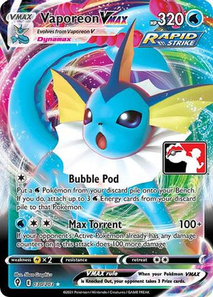 Vaporeon VMAX 030  - Holofoil Prize Pack Series Cards - Ultra Rare