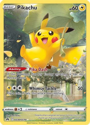 Pikachu GG30/GG70  - Holofoil Crown Zenith Galarian Gallery - Ultra Rare