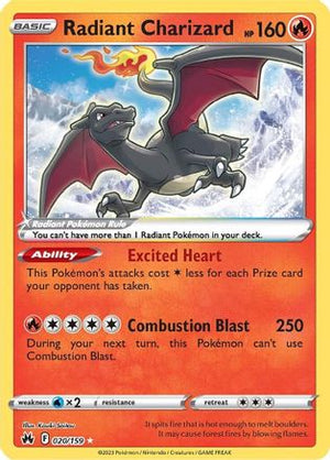 Radiant Charizard 020/159  - Holofoil Crown Zenith - Radiant Rare