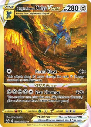 Origin Forme Dialga VSTAR (Secret) GG68/GG70  - Holofoil Crown Zenith Galarian Gallery - Secret Rare