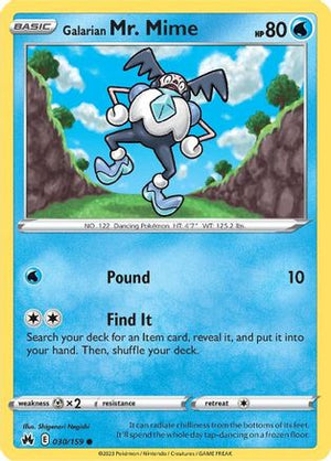 Galarian Mr. Mime 030/159  - Reverse Holofoil Crown Zenith - Common